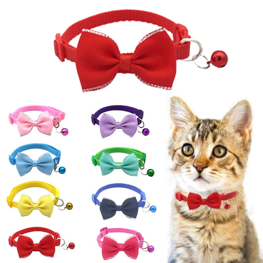 Bow and Bell Pet Collar 